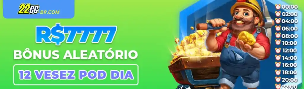 Banner de promoção com bônus do 22CC cassino