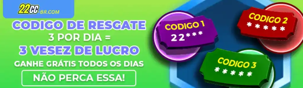 Banner de promoção com bônus do 22CC cassino